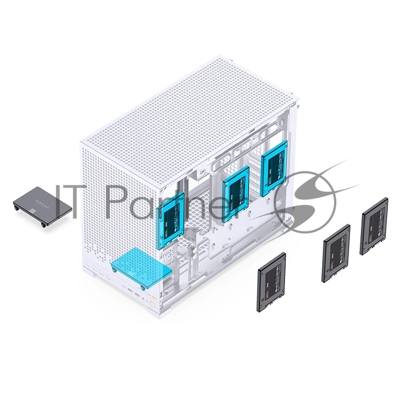 Корпус без блока питания Case JONSBO D32 PRO, Mini-Tower, TG, no fan, 2xUSB-A 3.2 + 1xUSB-C 3.2, mATX, mDTX, mITX White