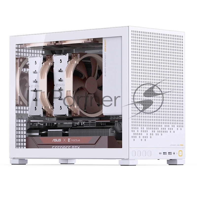 Корпус без блока питания Case JONSBO D32 PRO, Mini-Tower, TG, no fan, 2xUSB-A 3.2 + 1xUSB-C 3.2, mATX, mDTX, mITX White