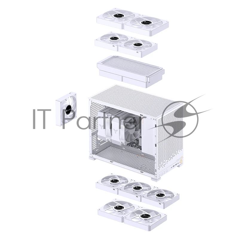 Корпус без блока питания Case JONSBO D32 PRO, Mini-Tower, TG, no fan, 2xUSB-A 3.2 + 1xUSB-C 3.2, mATX, mDTX, mITX White