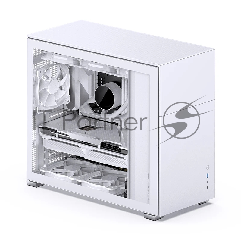 Корпус без блока питания Case JONSBO D41 STD, Midi-Tower, TG, no fan, 1xUSB-A 3.2 + 1xUSB-C 3.2, ATX, mATX White