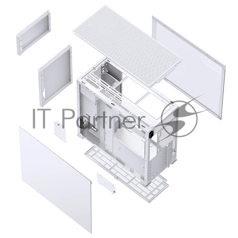 Корпус без блока питания Case JONSBO D41 STD, Midi-Tower, TG, no fan, 1xUSB-A 3.2 + 1xUSB-C 3.2, ATX, mATX White