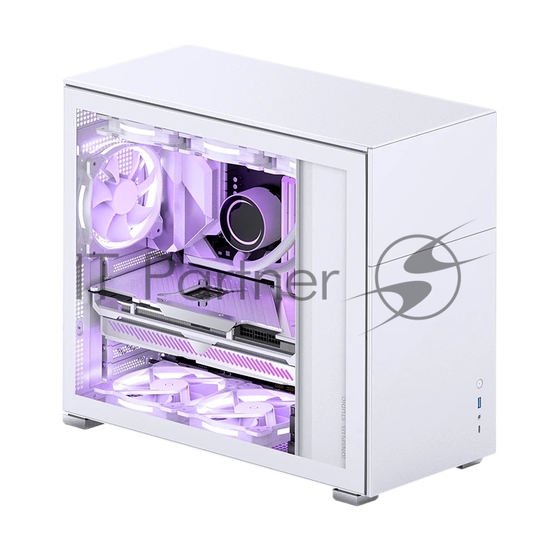 Корпус без блока питания Case JONSBO D41 STD, Midi-Tower, TG, no fan, 1xUSB-A 3.2 + 1xUSB-C 3.2, ATX, mATX White