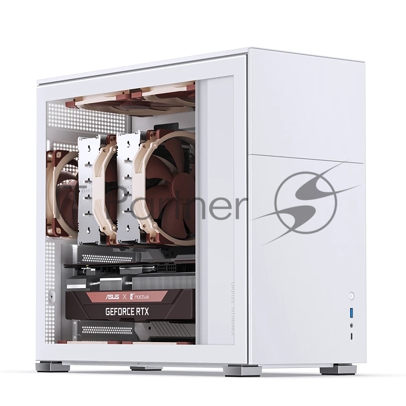 Корпус без блока питания Case JONSBO D41 STD, Midi-Tower, TG, no fan, 1xUSB-A 3.2 + 1xUSB-C 3.2, ATX, mATX White