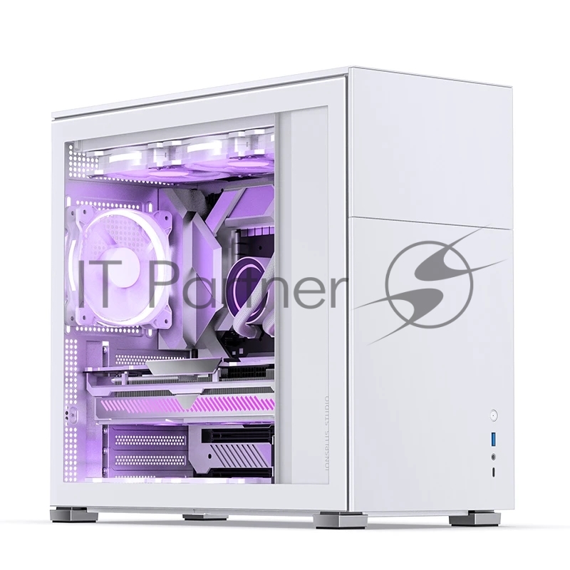 Корпус без блока питания Case JONSBO D41 STD, Midi-Tower, TG, no fan, 1xUSB-A 3.2 + 1xUSB-C 3.2, ATX, mATX White