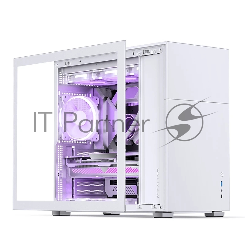 Корпус без блока питания Case JONSBO D41 STD, Midi-Tower, TG, no fan, 1xUSB-A 3.2 + 1xUSB-C 3.2, ATX, mATX White