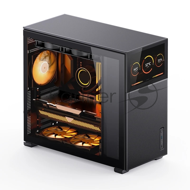 Корпус без блока питания Case JONSBO D41 MESH SCREEN, Midi-Tower, TG, no fan, 1xUSB-A 3.2 + 1xUSB-C 3.2, ATX, mATX Black