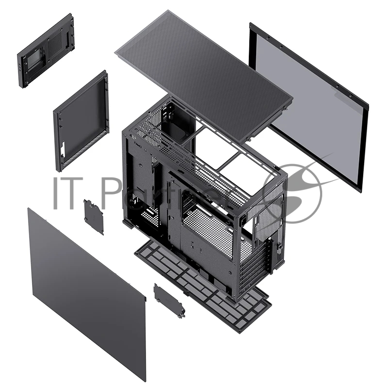 Корпус без блока питания Case JONSBO D41 MESH SCREEN, Midi-Tower, TG, no fan, 1xUSB-A 3.2 + 1xUSB-C 3.2, ATX, mATX Black