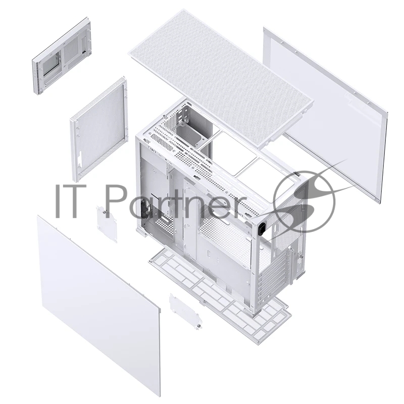 Корпус без блока питания Case JONSBO D41 MESH SCREEN, Midi-Tower, TG, no fan, 1xUSB-A 3.2 + 1xUSB-C 3.2, ATX, mATX White