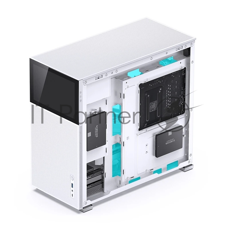 Корпус без блока питания Case JONSBO D41 MESH SCREEN, Midi-Tower, TG, no fan, 1xUSB-A 3.2 + 1xUSB-C 3.2, ATX, mATX White