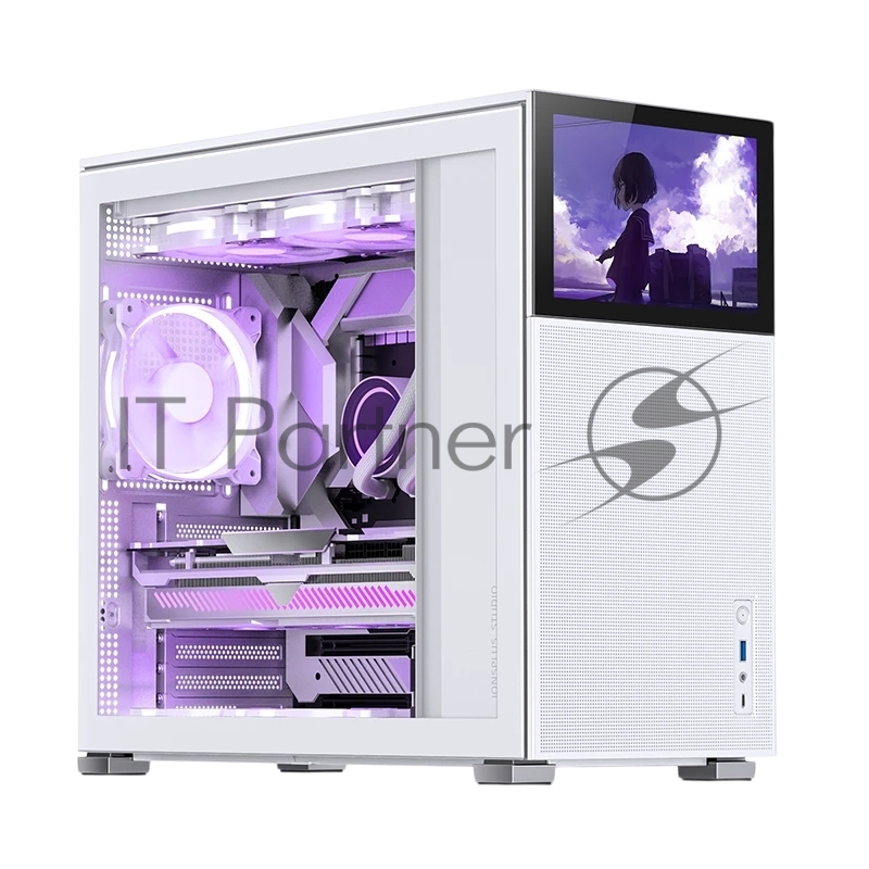 Корпус без блока питания Case JONSBO D41 MESH SCREEN, Midi-Tower, TG, no fan, 1xUSB-A 3.2 + 1xUSB-C 3.2, ATX, mATX White