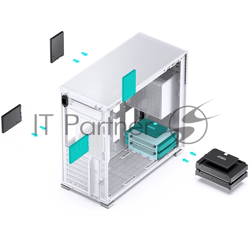 Корпус без блока питания Case JONSBO D41 MESH SCREEN, Midi-Tower, TG, no fan, 1xUSB-A 3.2 + 1xUSB-C 3.2, ATX, mATX White