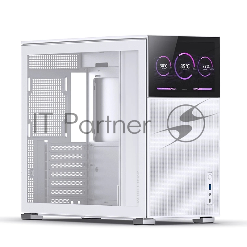 Корпус без блока питания Case JONSBO D41 MESH SCREEN, Midi-Tower, TG, no fan, 1xUSB-A 3.2 + 1xUSB-C 3.2, ATX, mATX White