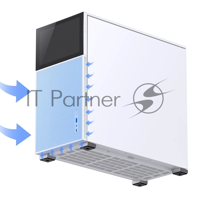 Корпус без блока питания Case JONSBO D41 MESH SCREEN, Midi-Tower, TG, no fan, 1xUSB-A 3.2 + 1xUSB-C 3.2, ATX, mATX White