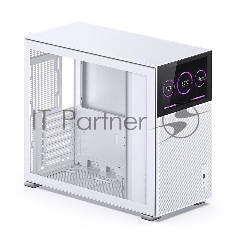 Корпус без блока питания Case JONSBO D41 MESH SCREEN, Midi-Tower, TG, no fan, 1xUSB-A 3.2 + 1xUSB-C 3.2, ATX, mATX White