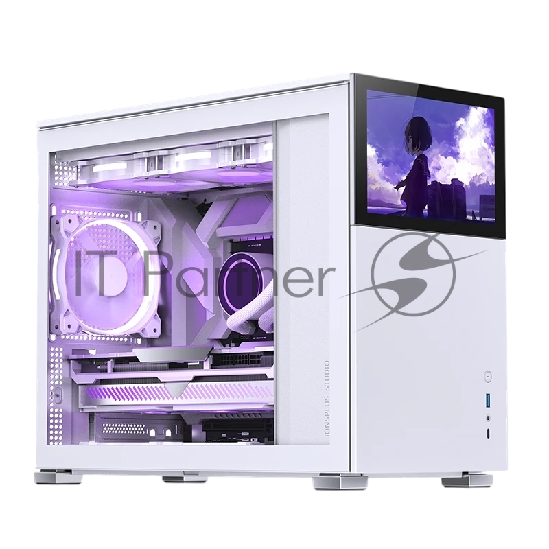 Корпус без блока питания Case JONSBO D31 STD SCREEN, Mini-Tower, TG, no fans, 1xUSB-A 3.2 + 1xUSB-C 3.2, mATX, mDTX, mITX White