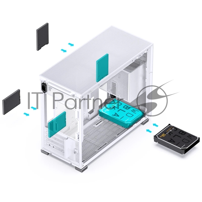 Корпус без блока питания Case JONSBO D31 STD SCREEN, Mini-Tower, TG, no fans, 1xUSB-A 3.2 + 1xUSB-C 3.2, mATX, mDTX, mITX White