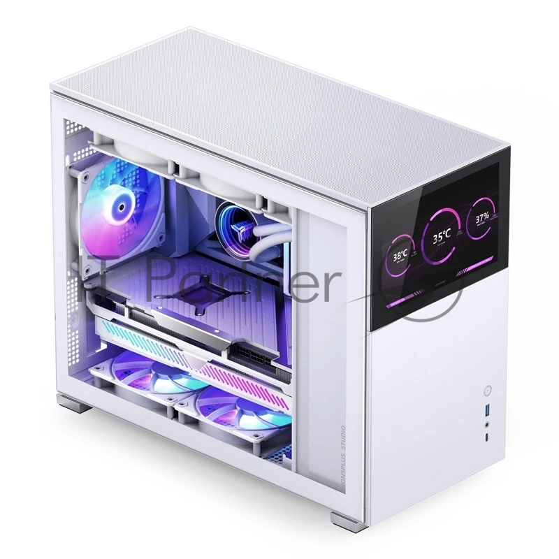 Корпус без блока питания Case JONSBO D31 STD SCREEN, Mini-Tower, TG, no fans, 1xUSB-A 3.2 + 1xUSB-C 3.2, mATX, mDTX, mITX White