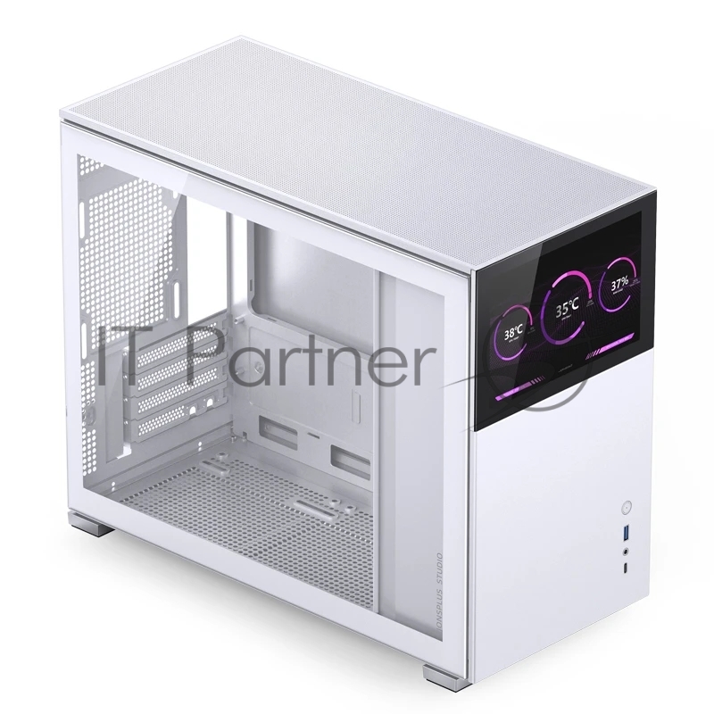Корпус без блока питания Case JONSBO D31 STD SCREEN, Mini-Tower, TG, no fans, 1xUSB-A 3.2 + 1xUSB-C 3.2, mATX, mDTX, mITX White