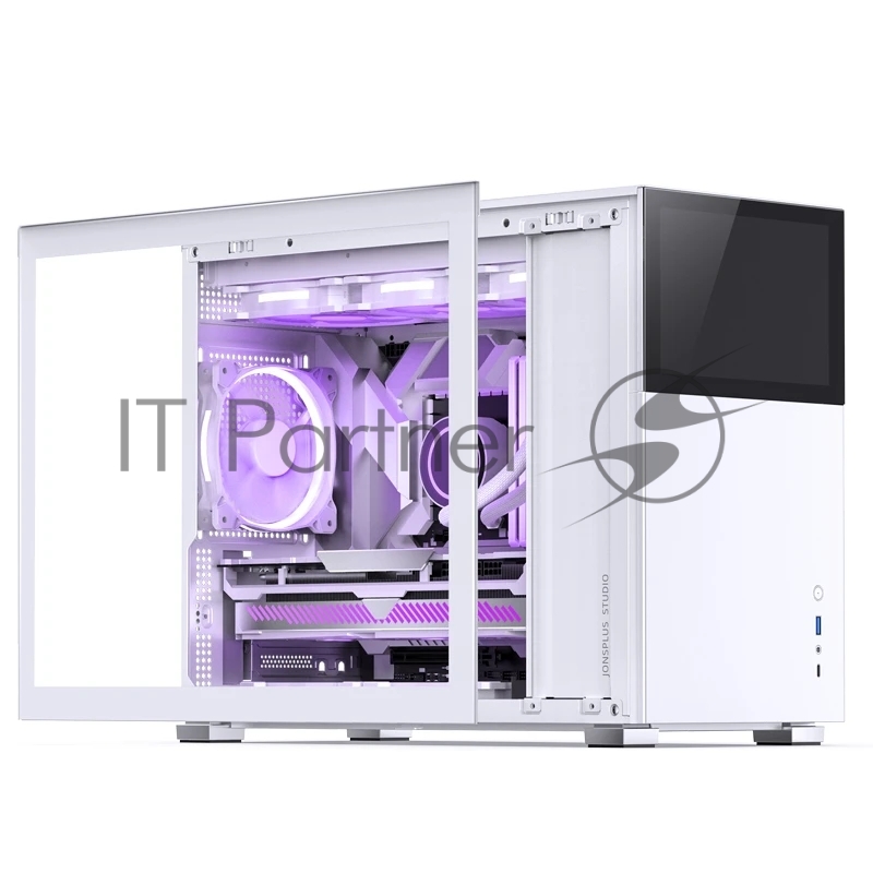 Корпус без блока питания Case JONSBO D31 STD SCREEN, Mini-Tower, TG, no fans, 1xUSB-A 3.2 + 1xUSB-C 3.2, mATX, mDTX, mITX White