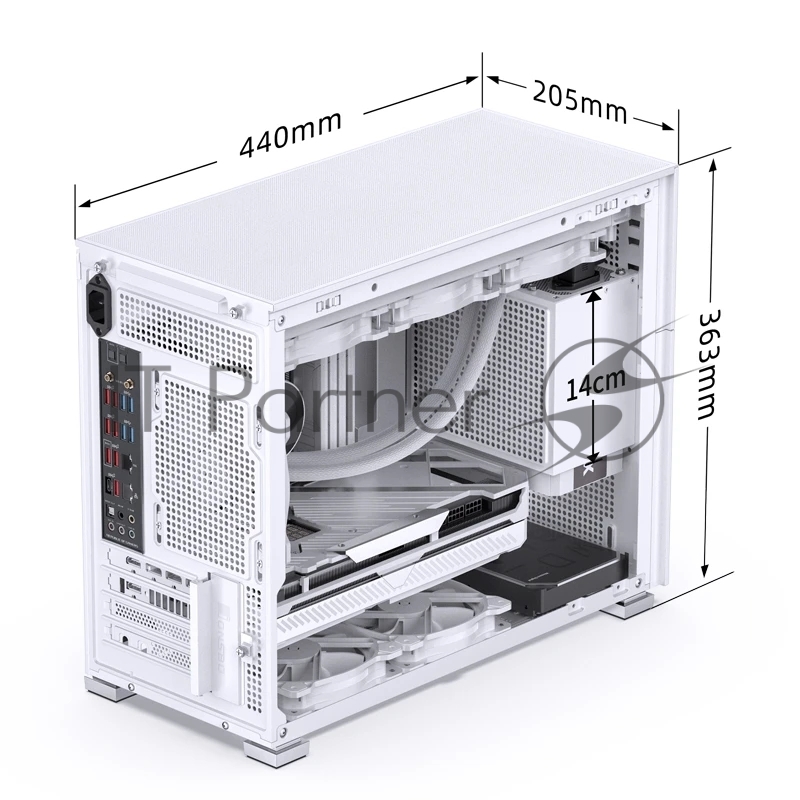 Корпус без блока питания Case JONSBO D31 MESH SCREEN, Mini-Tower, TG, no fans, 1xUSB-A 3.0 + 1xUSB-C 3.2, mATX, mDTX, mITX White