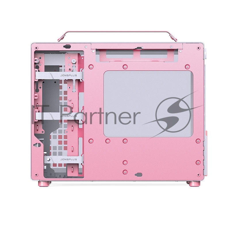 Корпус без блока питания Case JONSBO Z20, Mini-Tower, TG, no fan, 1xUSB-A 3.2 + 1xUSB-C 3.2, mATX, mITX Pink/White