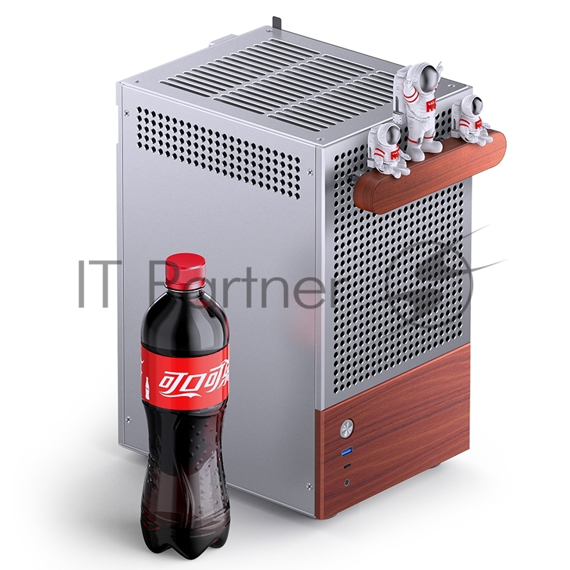 Корпус без блока питания Case JONSBO T6, Desktop SFF, TG, no fan, 1xUSB-A 3.2 + 1xUSB-C 3.2, mITX Silver