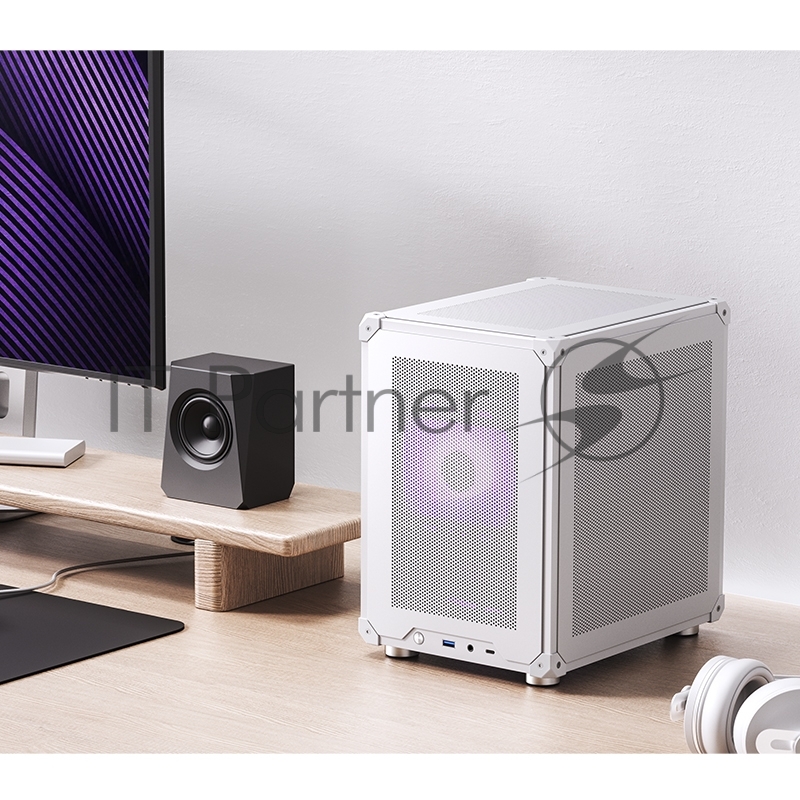 Корпус без блока питания Case JONSBO C6-ITX, Micro-Tower, no fan, 1xUSB-A 3.0 + 1xUSB-C 3.1, mDTX, mITX White