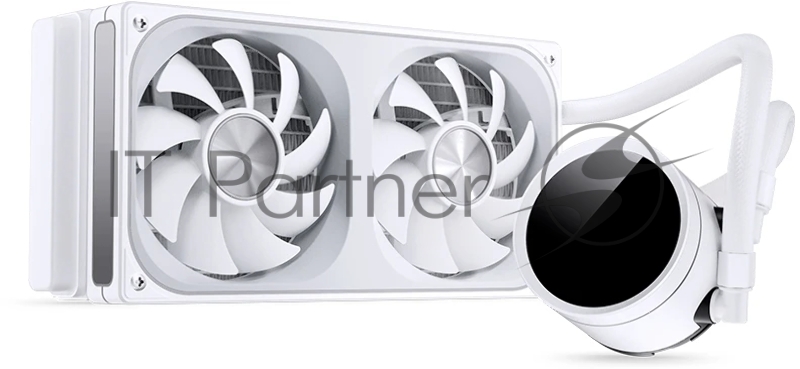 Система жидкостного охлаждения/ Water Cooling System JONSBO TH-240 White (260W, 240mm, LED temp., White, ARGB/ Fans: 2x120mm, 62.4CFM, 37.3dBA, 2400RPM/ Pump height 72mm, 30dBA, 2400RPM, Rad thickness 27mm/ S: 1851, 1700, 1200, 115X, AM5, AM4)