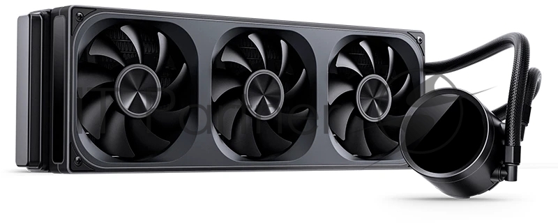 Система жидкостного охлаждения/ Water Cooling System JONSBO TH-360 Black (300W, 360mm, LED temp., Black, ARGB/ Fans: 3x120mm, 62.4CFM, 37.3dBA, 2400RPM/ Pump height 72mm, 30dBA, 2400RPM, Rad thickness 27mm/ S: 1851, 1700, 1200, 115X, AM5, AM4)