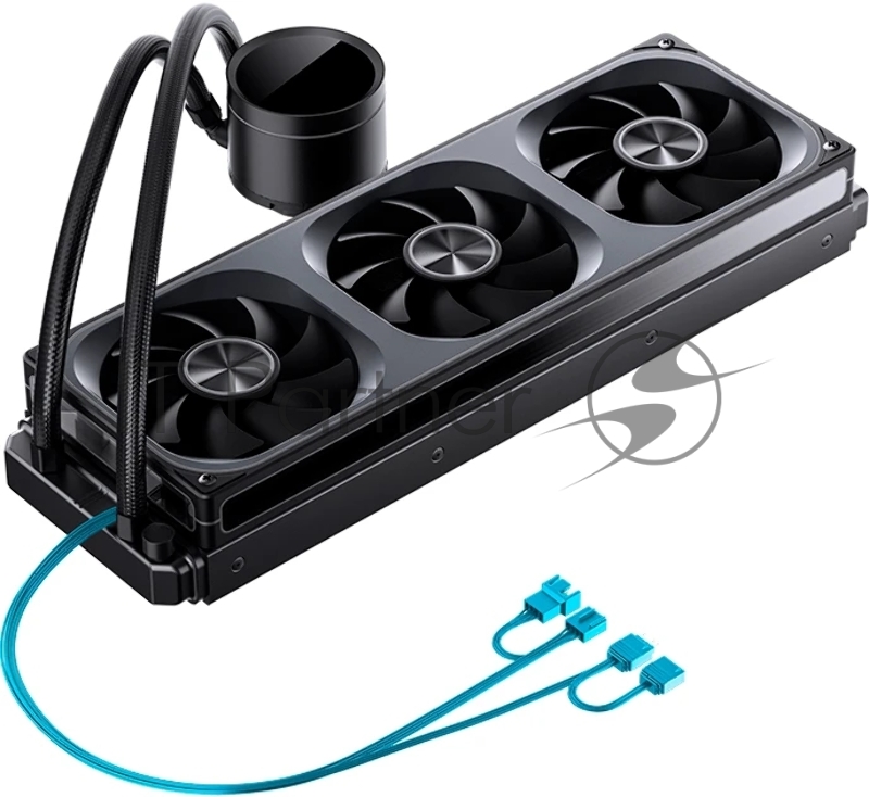 Система жидкостного охлаждения/ Water Cooling System JONSBO TH-360 Black (300W, 360mm, LED temp., Black, ARGB/ Fans: 3x120mm, 62.4CFM, 37.3dBA, 2400RPM/ Pump height 72mm, 30dBA, 2400RPM, Rad thickness 27mm/ S: 1851, 1700, 1200, 115X, AM5, AM4)