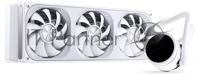 Система жидкостного охлаждения/ Water Cooling System JONSBO TH-360 White (300W, 360mm, LED temp., White, ARGB/ Fans: 3x120mm, 62.4CFM, 37.3dBA, 2400RPM/ Pump height 72mm, 30dBA, 2400RPM, Rad thickness 27mm/ S: 1851, 1700, 1200, 115X, AM5, AM4)