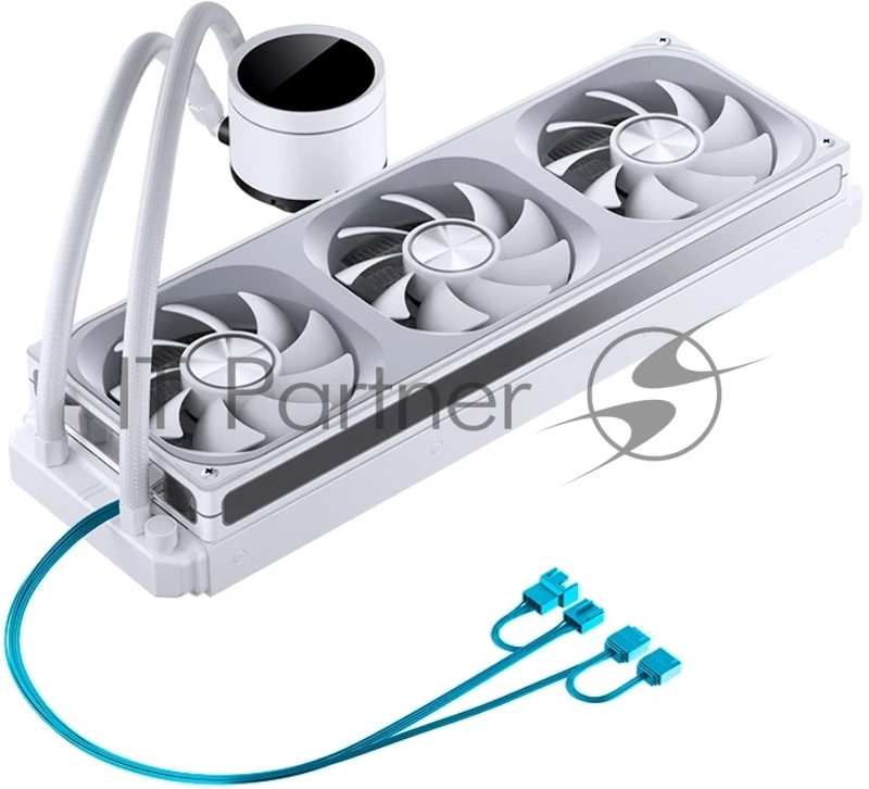 Система жидкостного охлаждения/ Water Cooling System JONSBO TH-360 White (300W, 360mm, LED temp., White, ARGB/ Fans: 3x120mm, 62.4CFM, 37.3dBA, 2400RPM/ Pump height 72mm, 30dBA, 2400RPM, Rad thickness 27mm/ S: 1851, 1700, 1200, 115X, AM5, AM4)