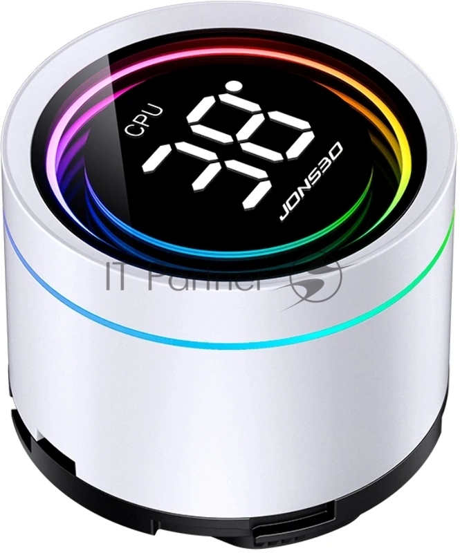 Система жидкостного охлаждения/ Water Cooling System JONSBO TH-360 White (300W, 360mm, LED temp., White, ARGB/ Fans: 3x120mm, 62.4CFM, 37.3dBA, 2400RPM/ Pump height 72mm, 30dBA, 2400RPM, Rad thickness 27mm/ S: 1851, 1700, 1200, 115X, AM5, AM4)