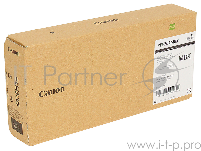 Картридж Canon PFI-707 MBK для плоттера iPF830/840/850. Чёрный матовый. 700 мл.