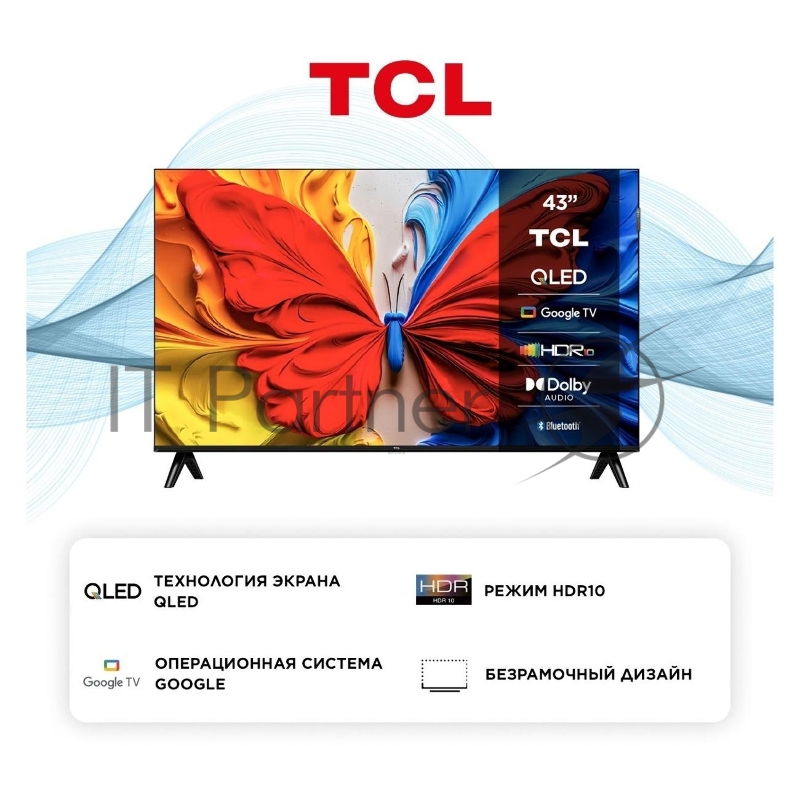 Телевизор LED TCL 43 43S5K черный FULL HD 60Hz USB WiFi Smart TV