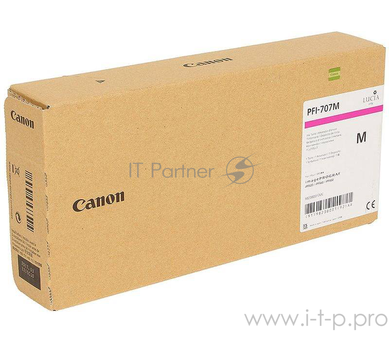 Картридж Canon PFI-707 M для плоттера iPF830/840/850. Пурпурный. 700 мл.