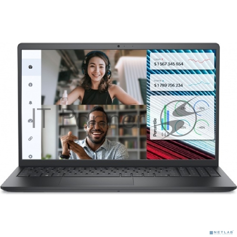 Ноутбук Dell Vostro 3520 15.6 WVA FND Intel Core i3 1215U/8Gb/512Gb SSD/noOS/RJ45 black