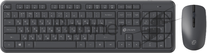 Клавиатура + мышь Оклик S277W клав:серый мышь:серый USB беспроводная Multimedia (2066173)