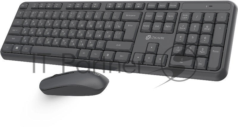 Клавиатура + мышь Оклик S277W клав:серый мышь:серый USB беспроводная Multimedia (2066173)