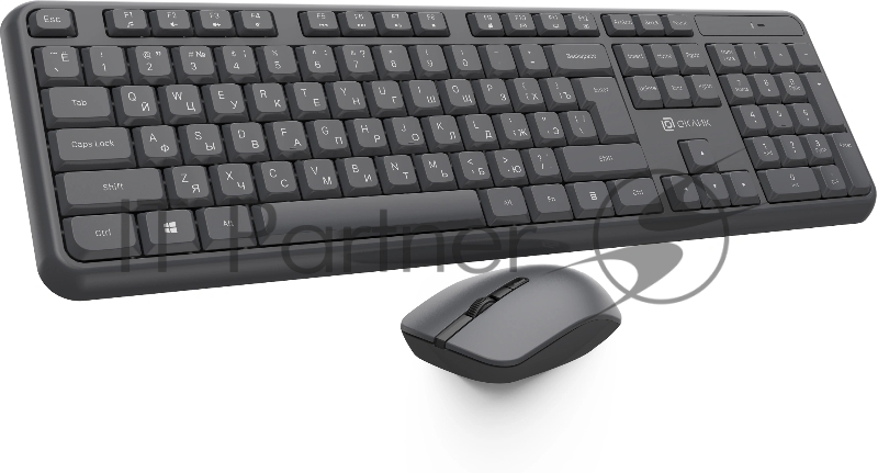 Клавиатура + мышь Оклик S277W клав:серый мышь:серый USB беспроводная Multimedia (2066173)