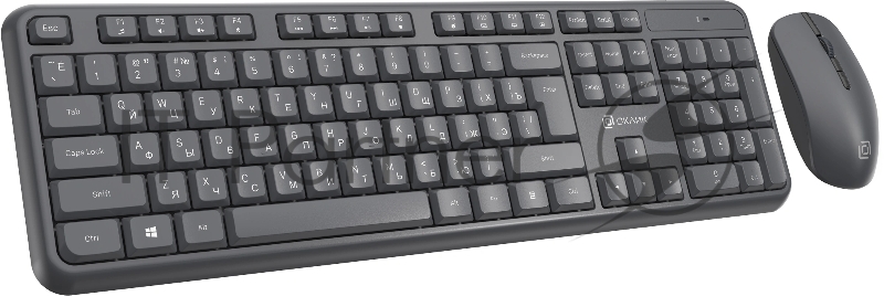 Клавиатура + мышь Оклик S277W клав:серый мышь:серый USB беспроводная Multimedia (2066173)