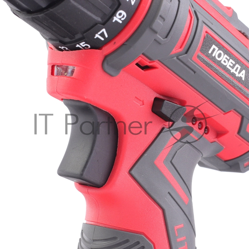 Дрель-шуруповерт аккумуляторная ПОБЕДА ДА-12П/1 Ли, 1 АКБ, 12В, 2,0 Ач, 32Нм, 1 скорость, кейс, комплект свёрел и бит