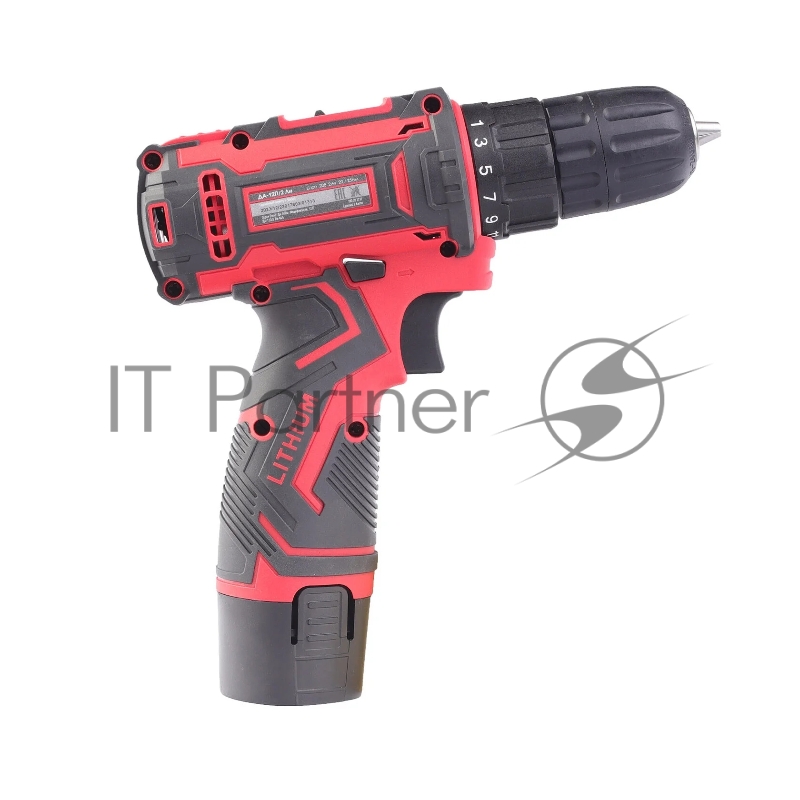 Дрель-шуруповерт аккумуляторная ПОБЕДА ДА-12П/2 Ли, 1 АКБ, 12В, 2,0 Ач, 25Нм, 2 скорости, кейс, комплект свёрел и бит