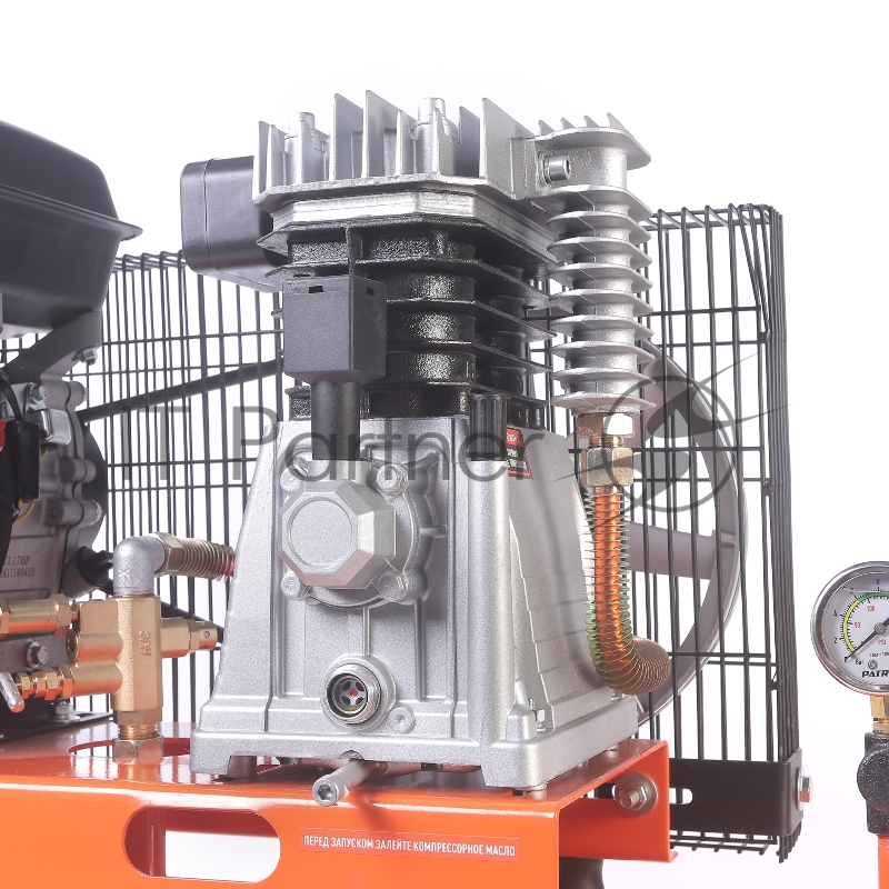 Компрессор Patriot бензиновый KGA 450 L100 - 450 л/мин, 10 бар, 100 л, 7 лс, быстросъем и «елочка» с вентилем