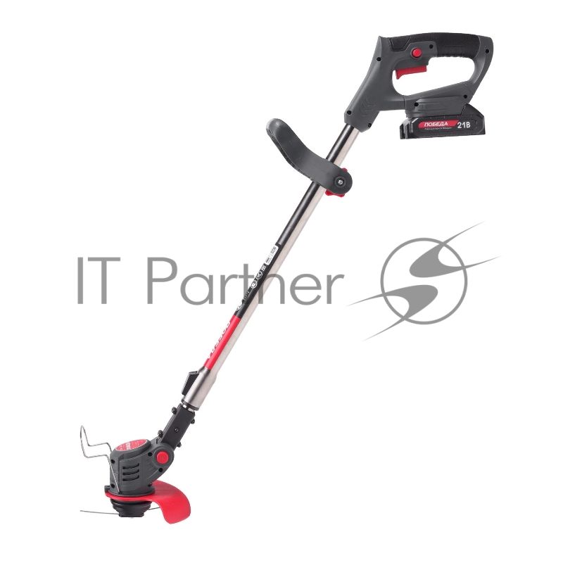 Триммер аккумуляторный Победа ТА 201 акб 21В 1,5Ач, 145мм ширина кошения, катушка и 2Т ножи