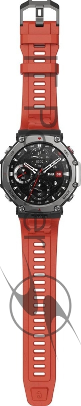 Смарт-часы Amazfit T-Rex 3 A2323 48.5мм 1.5 AMOLED корп.темно-серый рем.красный разм.брасл.:145-210мм (1746757)