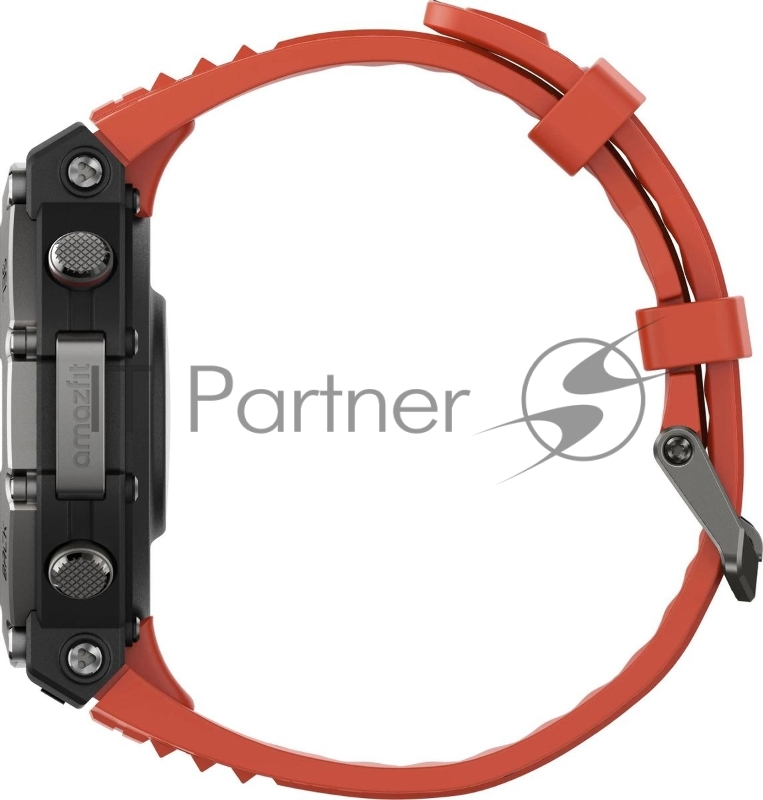 Смарт-часы Amazfit T-Rex 3 A2323 48.5мм 1.5 AMOLED корп.темно-серый рем.красный разм.брасл.:145-210мм (1746757)