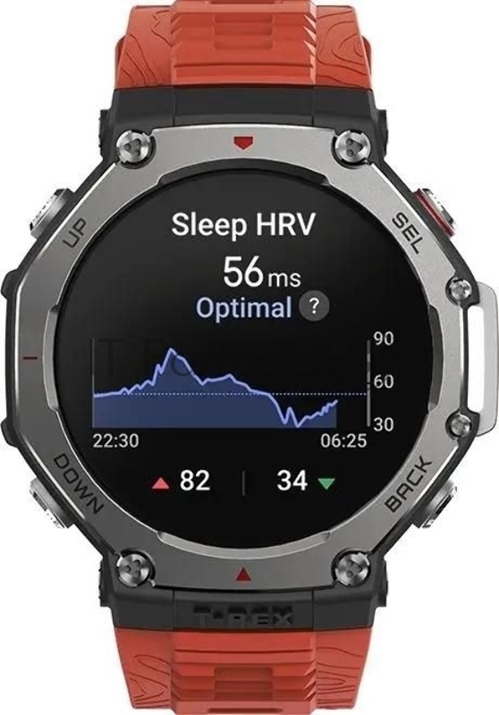 Смарт-часы Amazfit T-Rex 3 A2323 48.5мм 1.5 AMOLED корп.темно-серый рем.красный разм.брасл.:145-210мм (1746757)