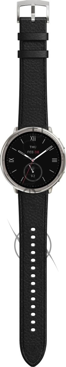 Смарт-часы Amazfit Active 2R A2437 Premium 43.9мм 1.32 AMOLED корп.серебристый рем.черный разм.брасл.:150-210мм (1746931)