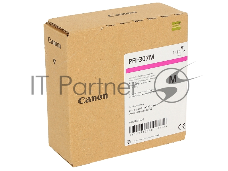 Картридж Canon PFI-307 M для плоттера iPF830/840/850. Пурпурный. 330 мл.